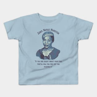 Zora Neale Hurston Portrait and Quote Kids T-Shirt